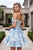 Nox Anabel A7018 Floral Off Shoulder Corset Ruffle Mini Dress