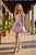 Nox Anabel D7006 Strapless Corset Rosette Bubble Taffeta Mini Dress - Grey Violet