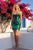Nox Anabel R7067 Beaded Corset Satin Ruched Mini Dress - Emerald