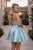 Nox Anabel R7068 Strapless Pleated Satin A Line Mini Dress