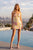 Nox Anabel T7105 Floral Strapless Satin Cocktail Mini Dress - Yellow Print