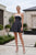 Nox Anabel T7106 Strapless Polka Dot A Line Mini Dress Back Bow - Black & White