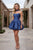 Nox Anabel Y7000 Corset Bubble Hem Mini Taffeta Dress With Choker - Royal Prism