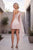 Nox Anabel Y7003 Satin One Shoulder Tulle Accent Mini Dress With Pearls