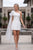 Nox Anabel Y7003W Satin One Shoulder Tulle Accent Mini Dress With Pearls - White