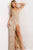 Jovani 38847 V‑Neck Sequin Fringe Gown
