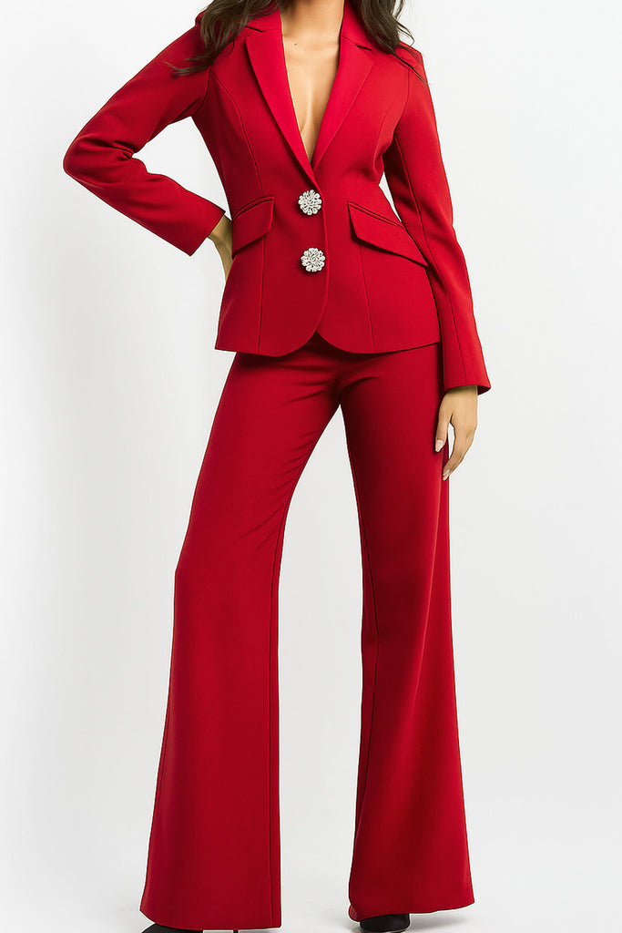 Jovani 02637 Long Sleeves Two Piece Pantsuit