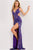 Jovani 47793 Deep V Purple Sequin Gown with Side Cutouts