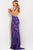 Jovani 47793 Deep V Purple Sequin Gown with Side Cutouts