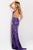 Jovani 47793 Deep V Purple Sequin Gown with Side Cutouts