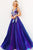 Sleeveless Navy Floral Embroidered Ball Gown by Jovani 06807