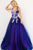 Sleeveless Navy Floral Embroidered Ball Gown by Jovani 06807