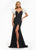 Ashley Lauren 11101 Feathers Off-the-shoulders Scuba Evening Dress