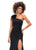 Ashley Lauren 11290 One Shoulder Scuba Gown with Feathers