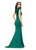 Ashley Lauren 11290 One Shoulder Scuba Gown with Feathers