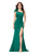 Ashley Lauren 11290 One Shoulder Scuba Gown with Feathers