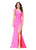 Ashley Lauren 11290 One Shoulder Scuba Gown with Feathers