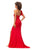 Ashley Lauren 11290 One Shoulder Scuba Gown with Feathers