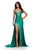 Ashley Lauren 11579 Vestido de jersey con piedras a presión