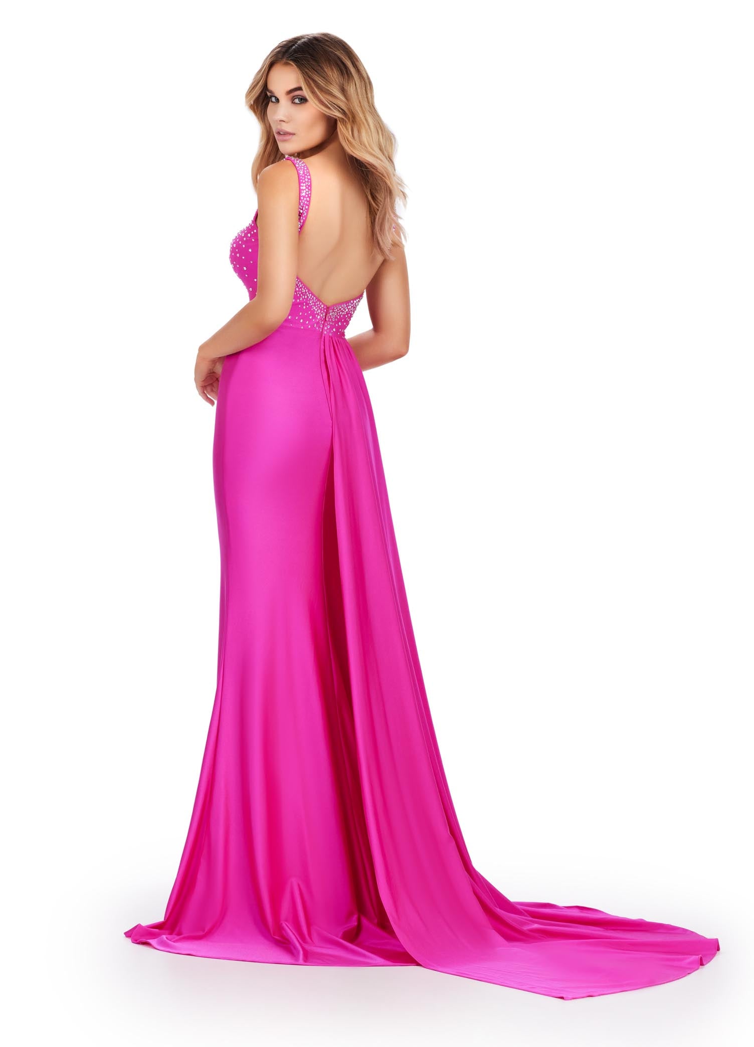 ON SALE SIZE 0 Ashley Lauren 11579 Jersey Press ON Stones Dress 0 / Hot Pink ON SALE SIZE 0 Ashley Lauren 11579 Jersey Press ON Stones Dress 0 / Hot Pink