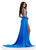 Ashley Lauren 11579 Vestido de jersey con piedras a presión