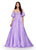 Ashley Lauren 11642 Strapless Satin Ball Gown Detachable Puffed Sleeves