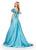 Ashley Lauren 11542 Off Shoulder Mikado Ball Gown with Puff Sleeves