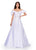 Ashley Lauren 11542 Off Shoulder Mikado Ball Gown with Puff Sleeves