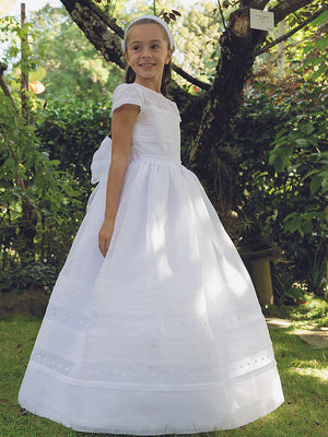 In Stock Size 12 Swiss Organdy  White Spanish Communion Gown 1215