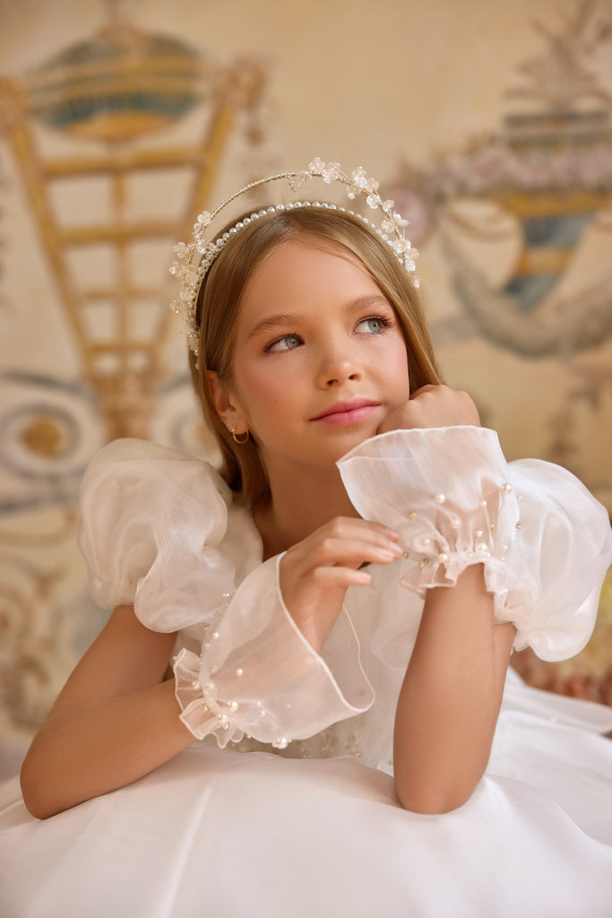 Flowers and Pearls Exclusive Ivory Headband 136A NOT SOLD SEPARETELY