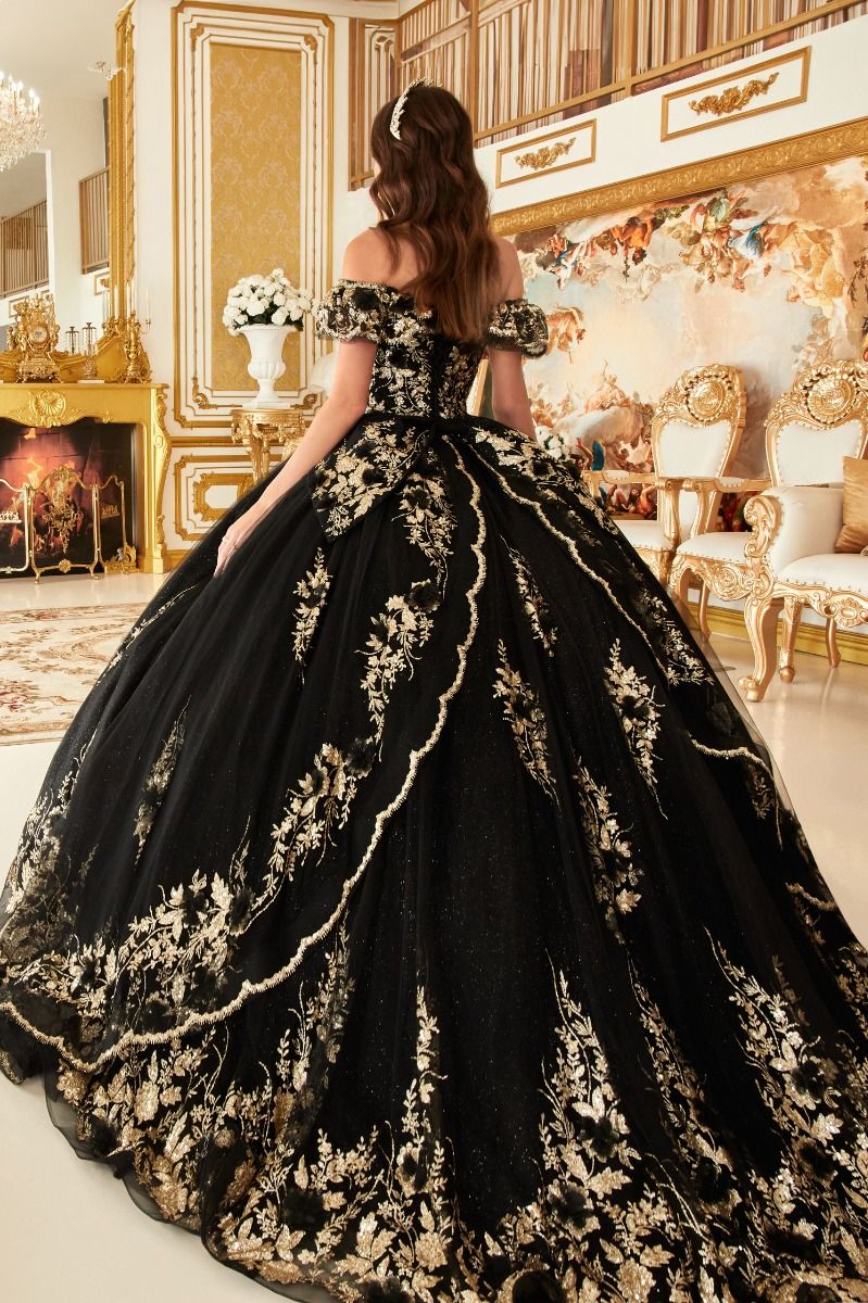 Floral Off the Shoulder Ball Gown 15701 Sparkly Gowns Floral Off the Shoulder Ball Gown 15701 Sparkly Gowns