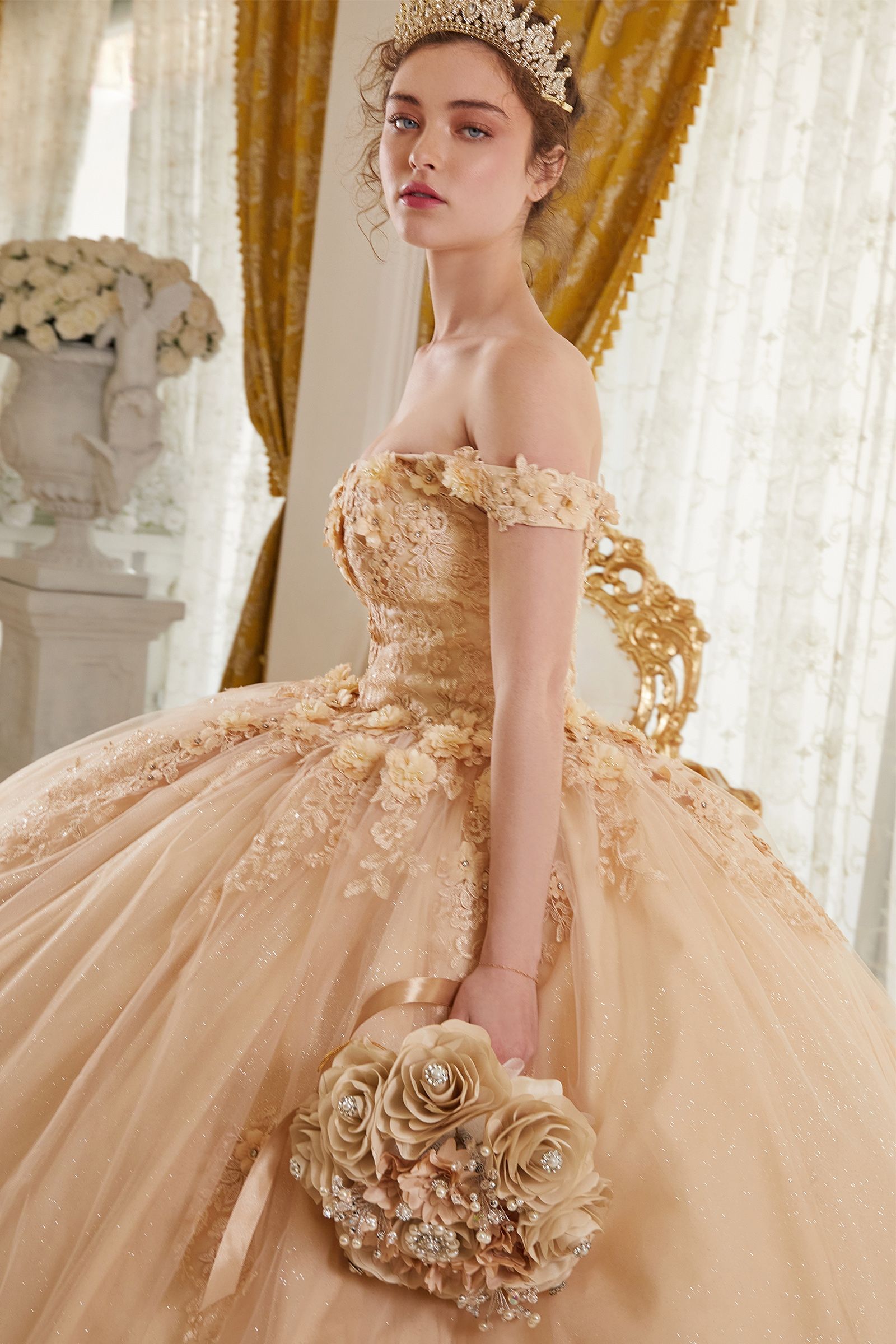Off the Shoulder Floral Ball Gown 15702 Sparkly Gowns Off the Shoulder Floral Ball Gown 15702 Sparkly Gowns