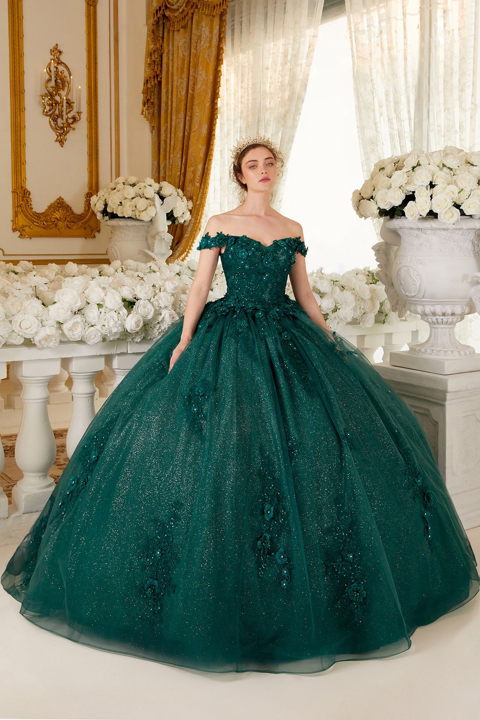 Off the Shoulder Floral Ball Gown 15702 – Sparkly Gowns Off the Shoulder Floral Ball Gown 15702 – Sparkly Gowns