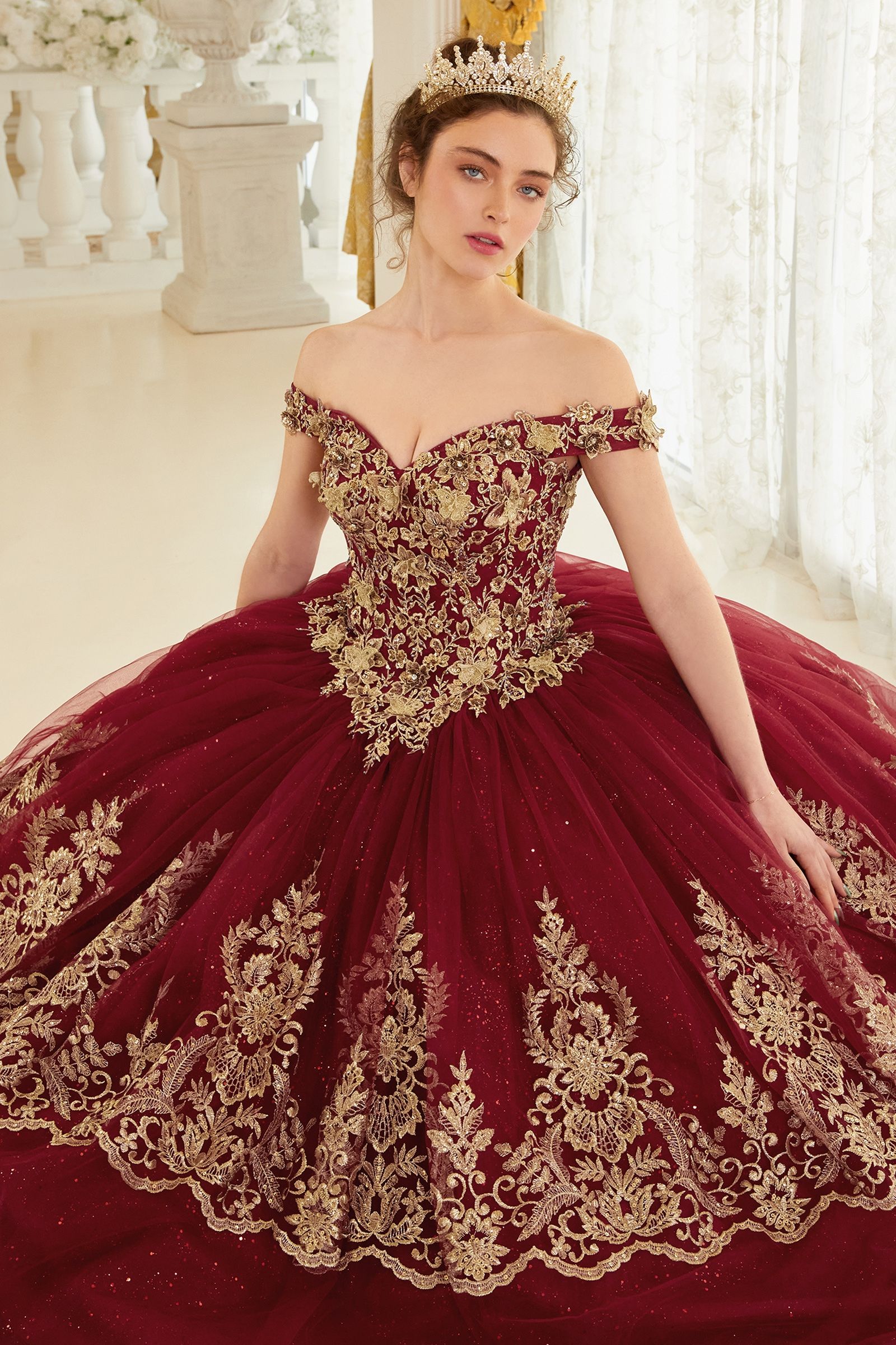 Layered Gold Lace Ball Gown 15705 Sparkly Gowns Layered Gold Lace Ball Gown 15705 Sparkly Gowns