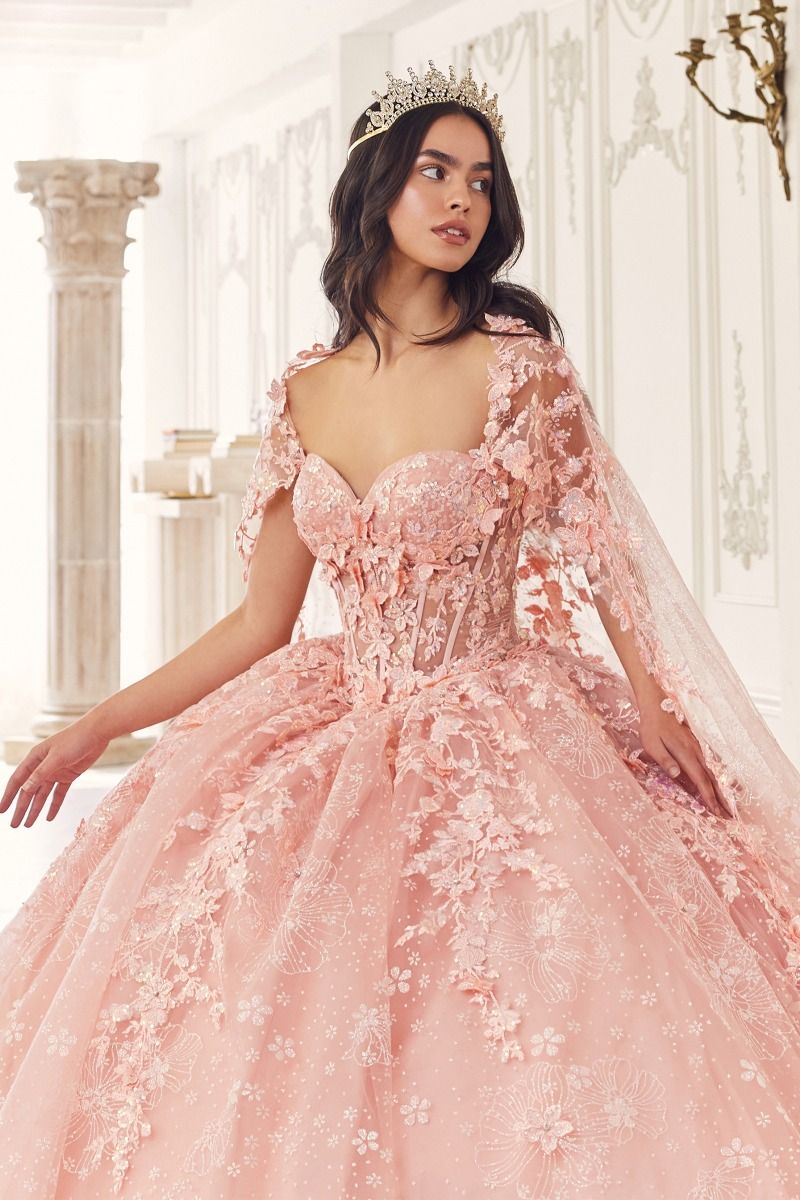 Floral Quinceanera Ball Gown 15719 Sparkly Gowns Floral Quinceanera Ball Gown 15719 Sparkly Gowns