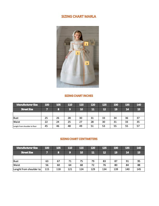 3/4 Sleeves Spanish Communion Gown Marla T127 Pre-order Size 7 / Beige 3/4 Sleeves Spanish Communion Gown Marla T127 Pre-order Size 7 / Beige