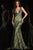 Vestido de noche plateado con escote en V y lentejuelas de Jovani 22314