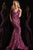 Vestido de noche plateado con escote en V y lentejuelas de Jovani 22314