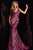 Vestido de noche plateado con escote en V y lentejuelas de Jovani 22314