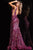 Vestido de noche plateado con escote en V y lentejuelas de Jovani 22314