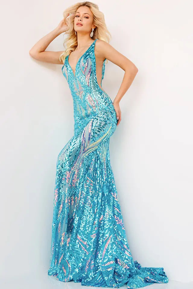 Sequin Fitted Prom Dress By Jovani 22770 00 / Purple Sequin Fitted Prom Dress By Jovani 22770 00 / Purple