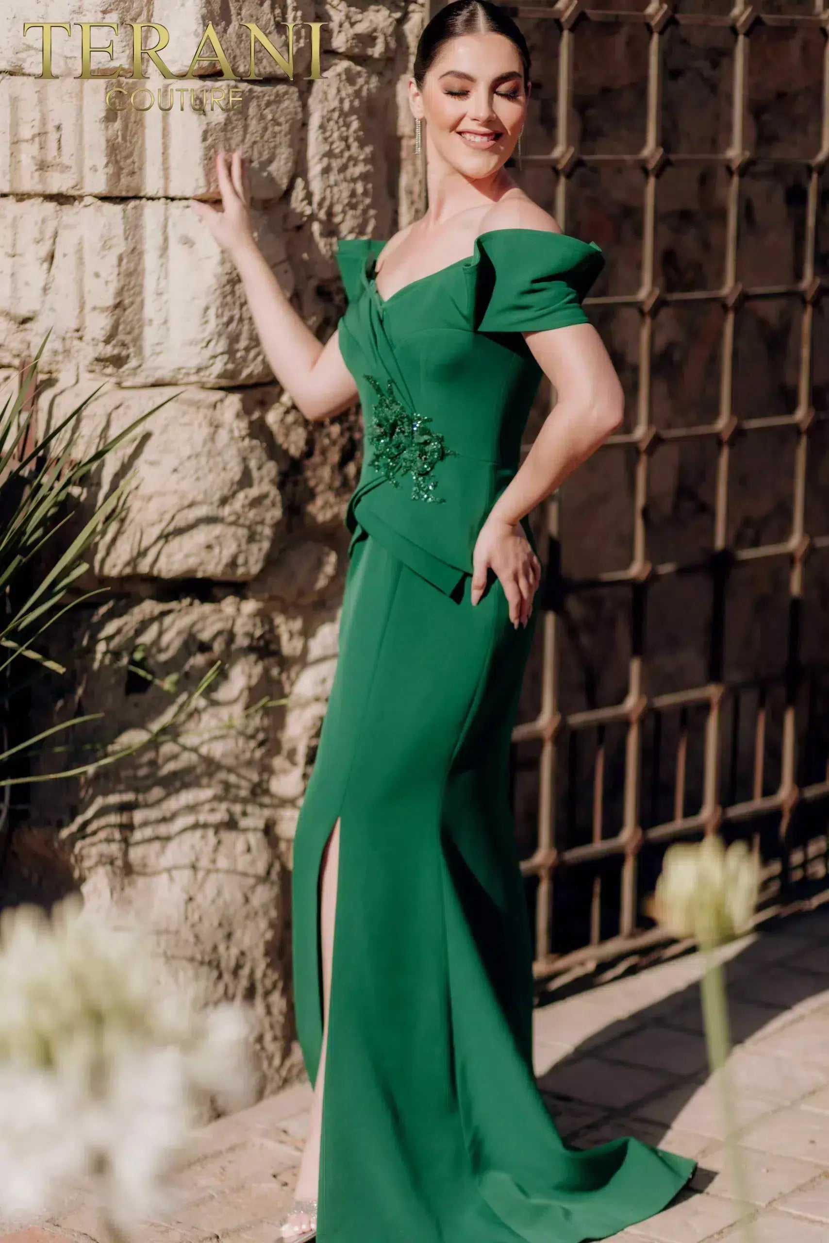 Women's | 3D Flower Mermaid Off Shoulder Satin Long Dress
