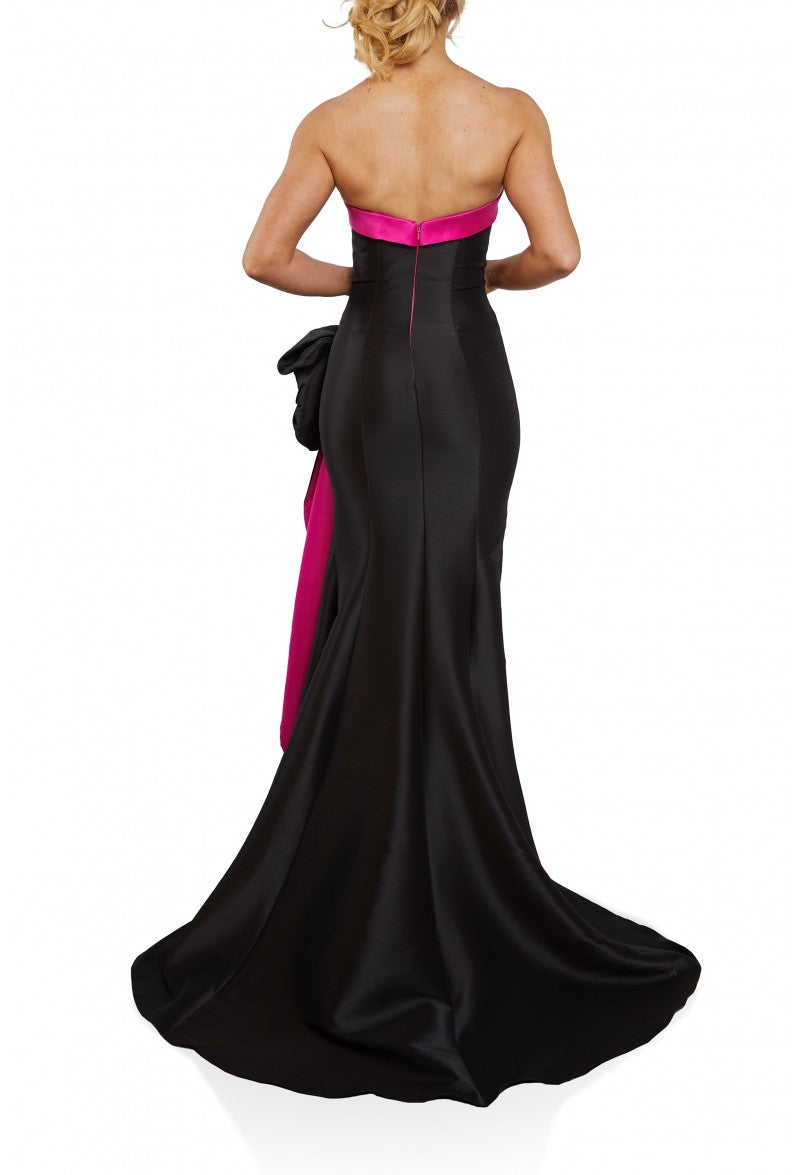 Terani Couture 242E3151 Glamorous Evening Strapless Ruffled Long Premium Dress - White Black / 18.0 Terani Couture 242E3151 Glamorous Evening Strapless Ruffled Long Premium Dress - White Black / 18.0