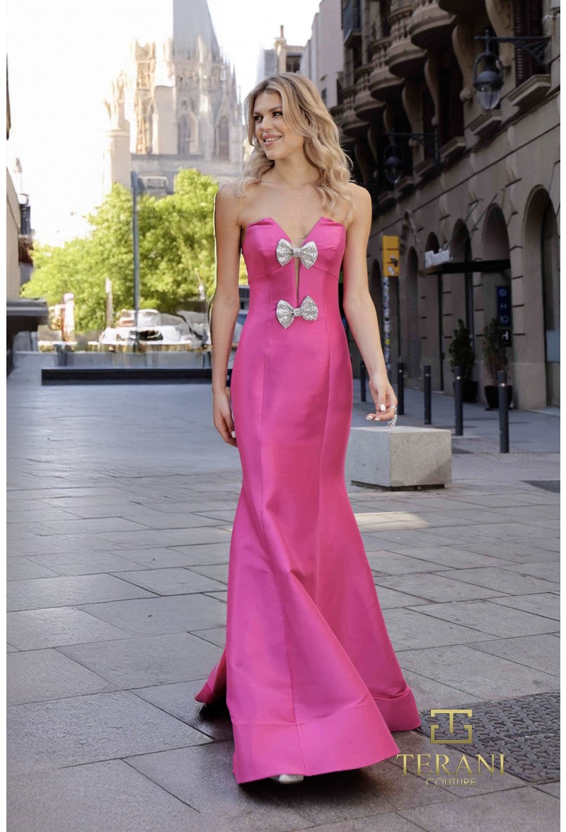 Terani Couture 261P6075 Strapless Mikado Trumpet Dress Sparkly Gowns Terani Couture 261P6075 Strapless Mikado Trumpet Dress Sparkly Gowns
