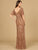 Beaded Gown With Cape Sleeves