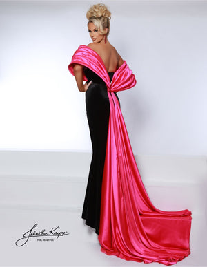 Johnathan Kayne 2913 Strapless Stretch Velvet Gown