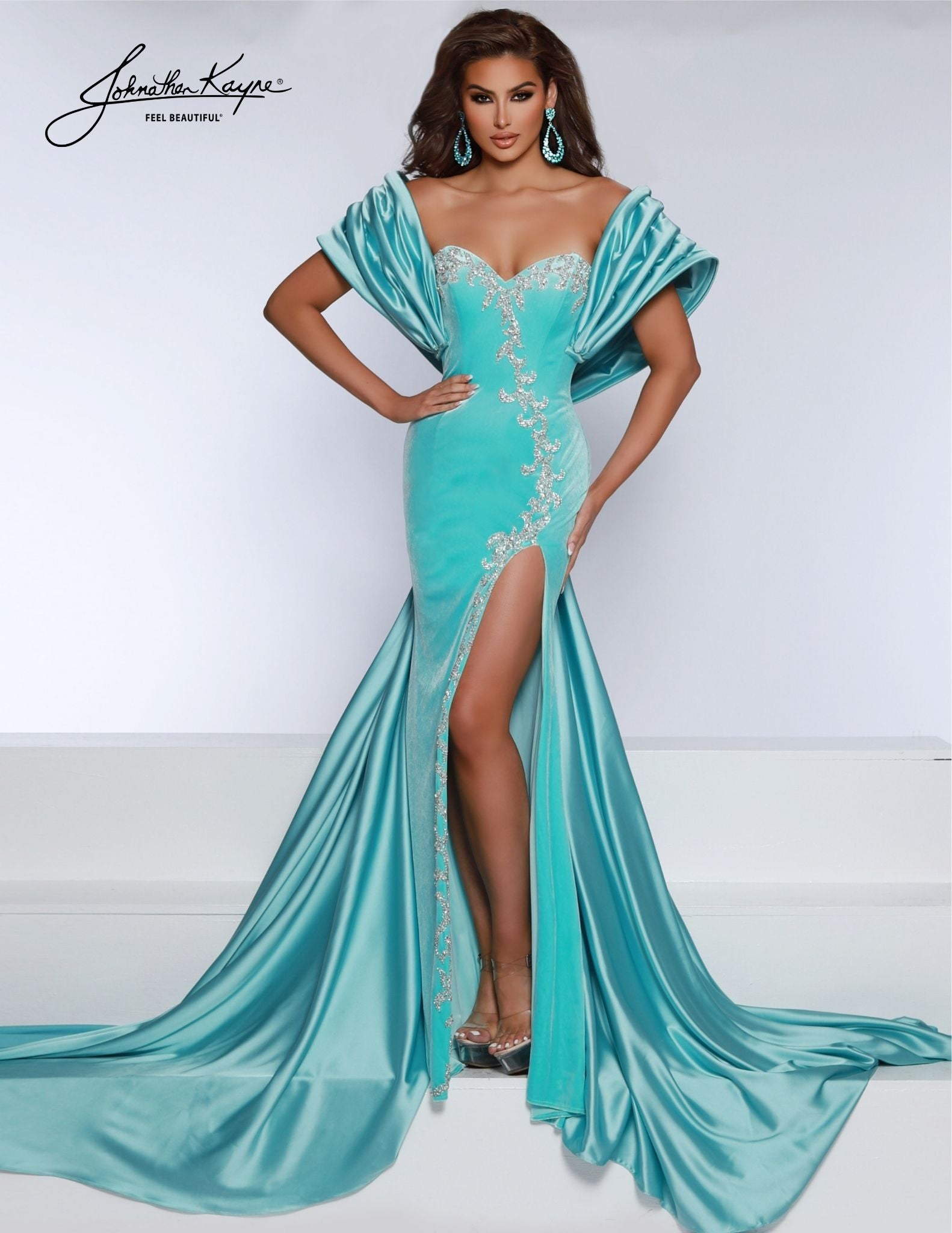 Johnathan Kayne 2913 Strapless Stretch Velvet Gown – Sparkly Gowns