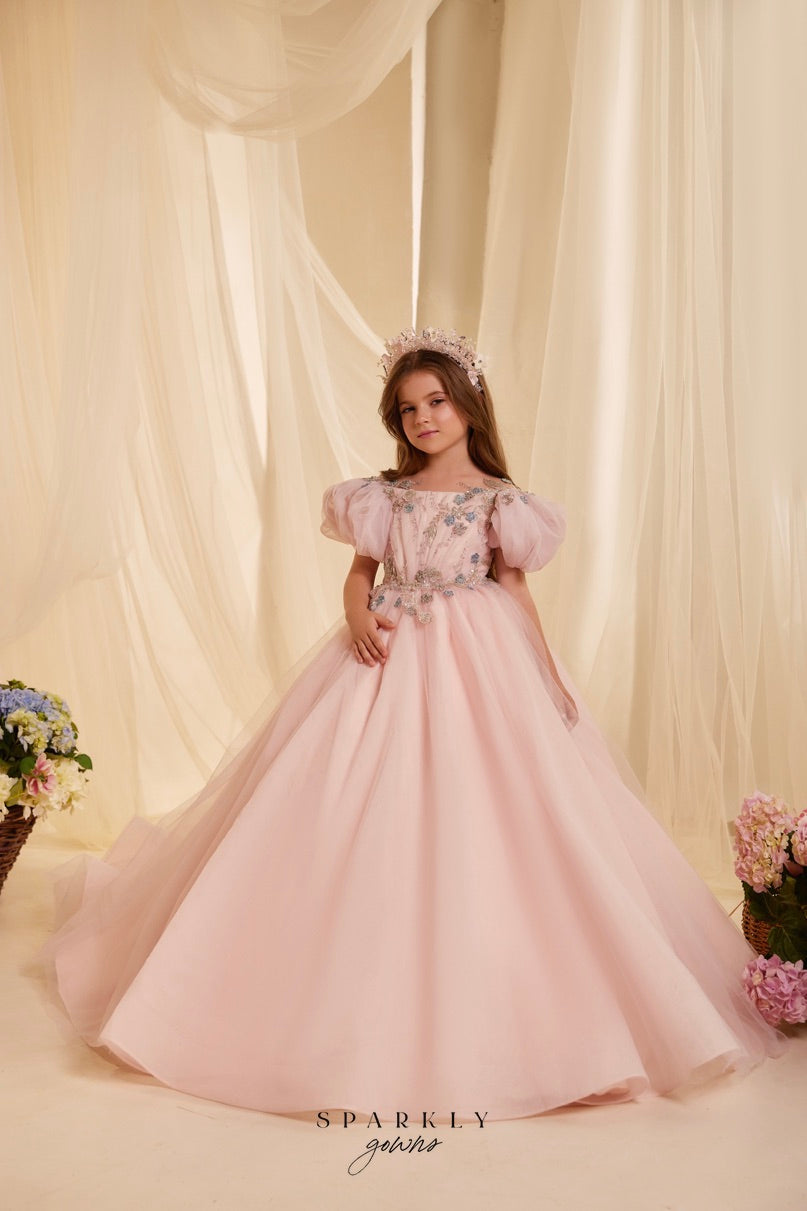pink communion dresses Ivory and Blush Pink Lace Tulle Fancy Dress for Special Occasion Bridesmaid Party Wedding Pageant First Communion Photoshoot Christmas