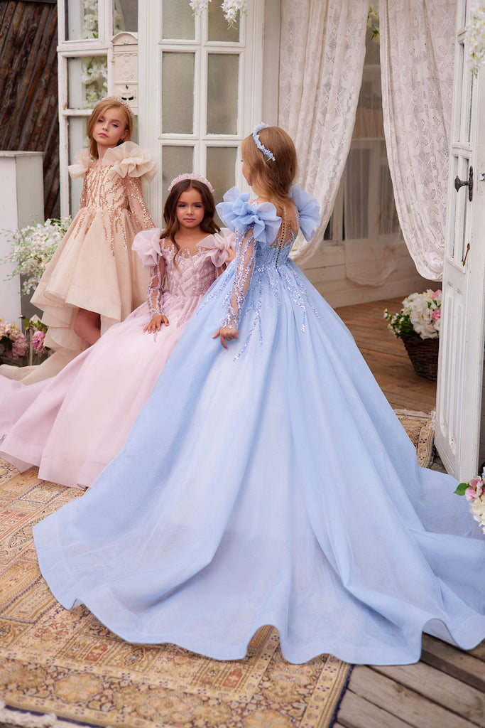Flower Girl First Communion Gown Celestial 3625 Pre-Order 11-12 years / Wheat Flower Girl First Communion Gown Celestial 3625 Pre-Order 11-12 years / Wheat