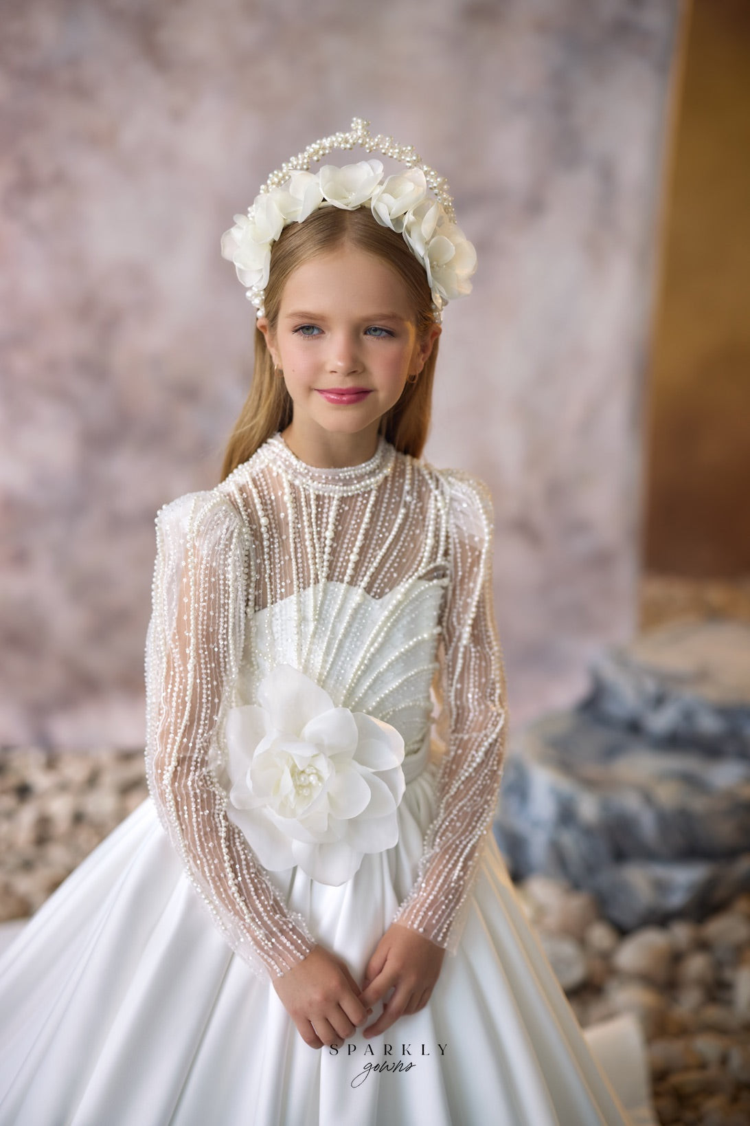 Celestial Lace First Communion Dress - Miele Moda Luxury Fashion 5/6Y (30) / Ivory / Standard: ships in 6-8 Business Weeks Celestial Lace First Communion Dress - Miele Moda Luxury Fashion 5/6Y (30) / Ivory / Standard: ships in 6-8 Business Weeks